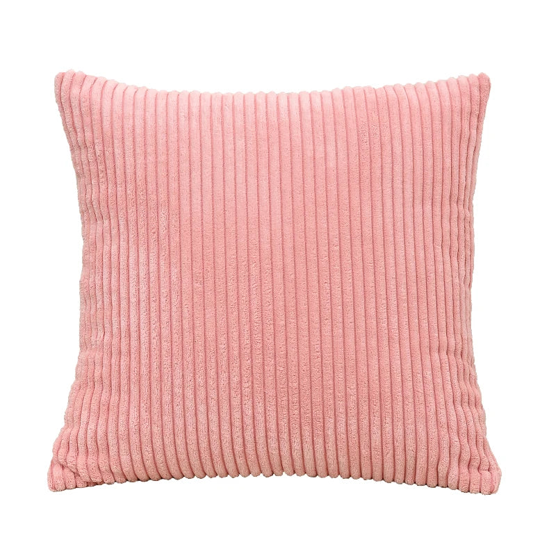 Pink Corduroy Pillow Cover – 20" Square Throw Pillow Case – Soft Textured Accent Cushion in Silk Pink, Bean Pink, Coral, or Classic Pink (Individual or Set of 4, Covers Only)