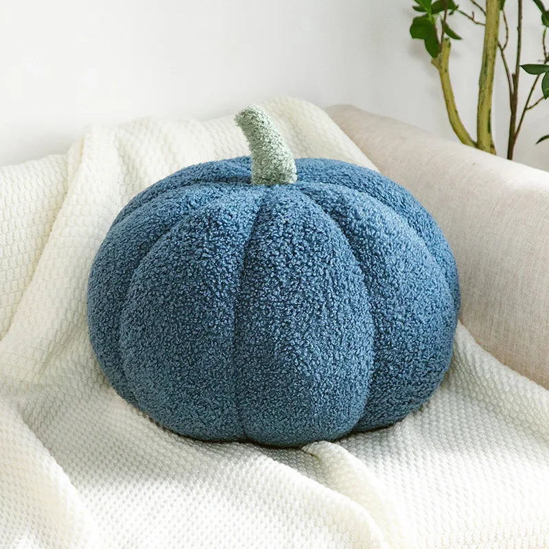 Plush Pumpkin Pillow – Nordic-Style Decorative Cushion for Sofa & Living Room – Cute Orange Backrest Throw Pillow for Home Decor