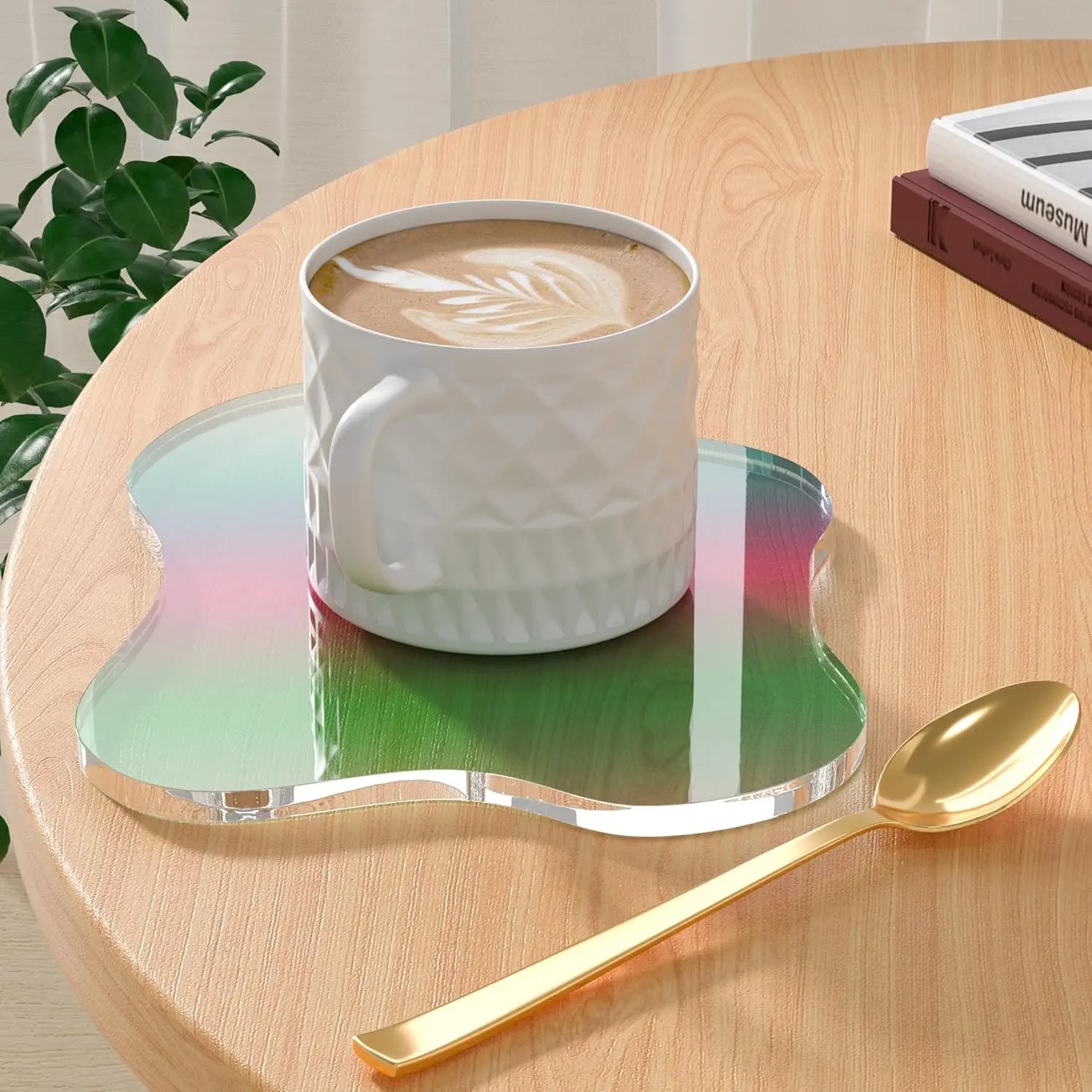 Acrylic Cloud Coaster Clear  – Irregular Shape Coffee Cup Mat – Decorative Heat-Resistant Placemat for Home & Table Decor