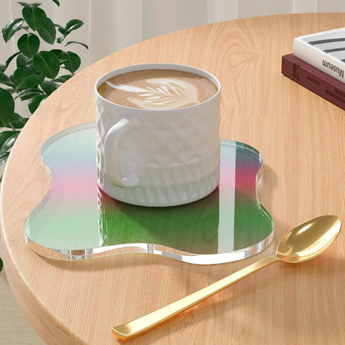 Acrylic Cloud Coaster Clear  – Irregular Shape Coffee Cup Mat – Decorative Heat-Resistant Placemat for Home & Table Decor