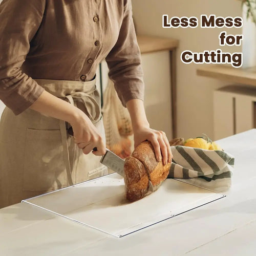 Acrylic Anti-Slip Transparent Cutting Board with Lip – Kitchen Counter Protector – Clear Countertop Cutting Mat for Home & Restaurant Use