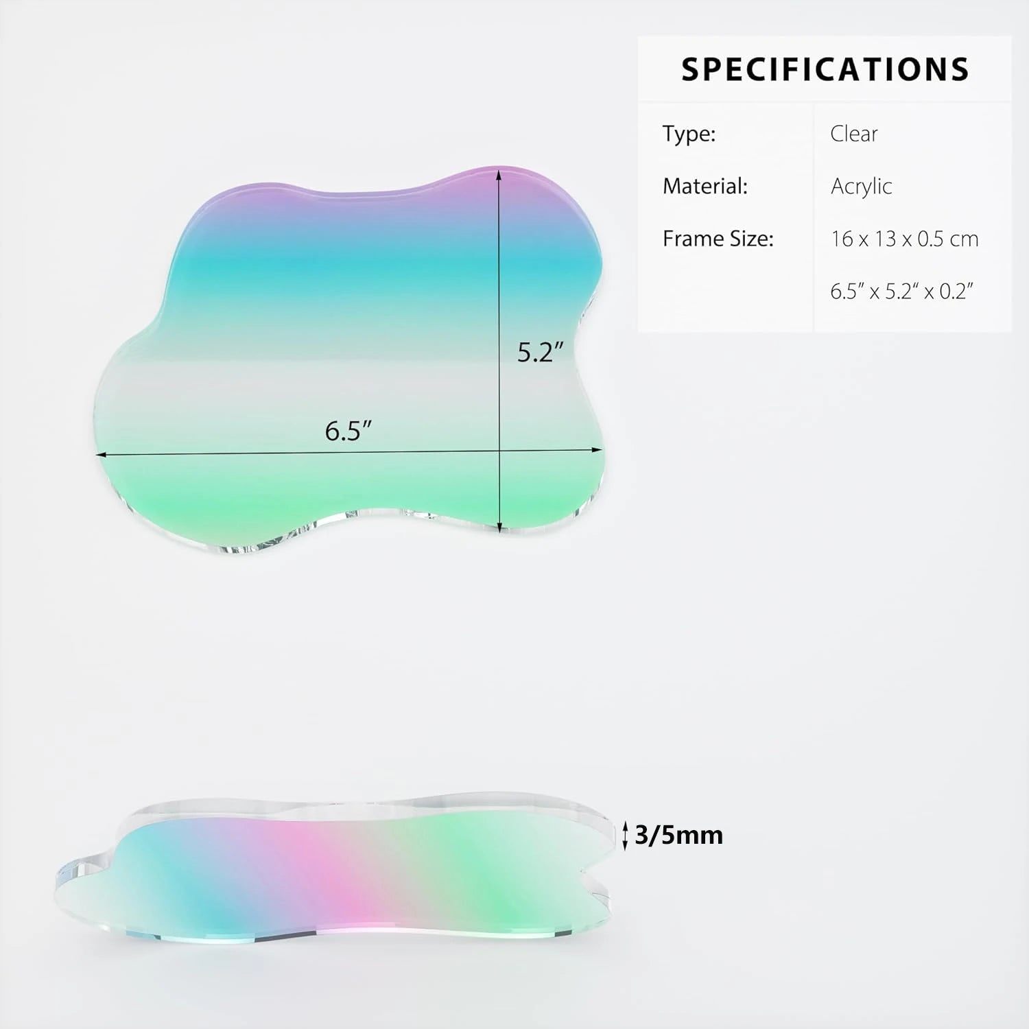 Acrylic Cloud Coaster Clear  – Irregular Shape Coffee Cup Mat – Decorative Heat-Resistant Placemat for Home & Table Decor