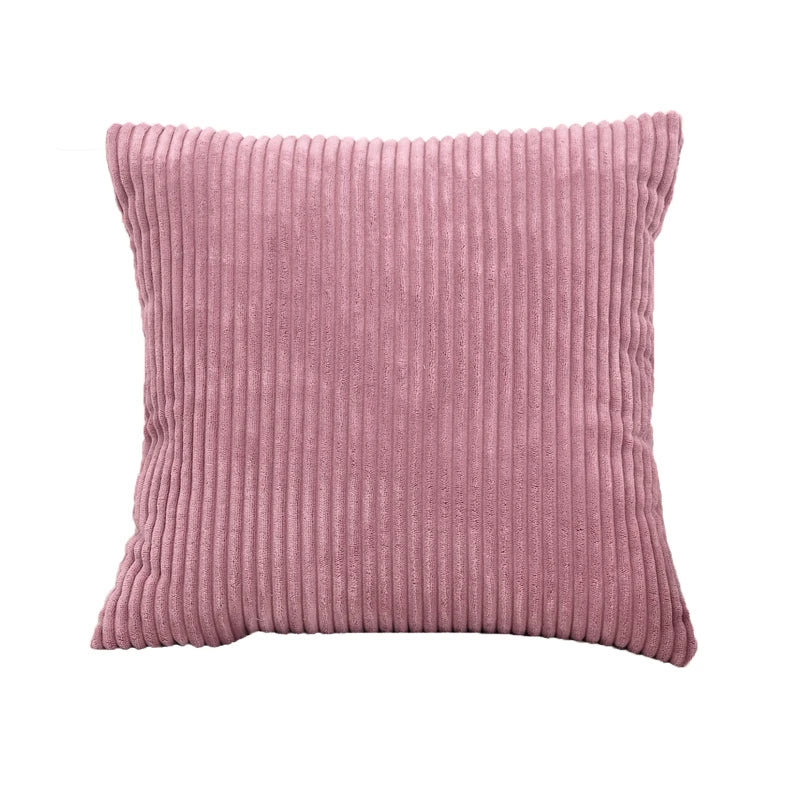 Pink Corduroy Pillow Cover – 20" Square Throw Pillow Case – Soft Textured Accent Cushion in Silk Pink, Bean Pink, Coral, or Classic Pink (Individual or Set of 4, Covers Only)