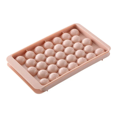 33-Cavity Ice Ball Cube Tray with Lid – Mini Round Ice Mold for Freezer – Small Sphere Ice Maker for Whiskey, Cocktails, and Beverages