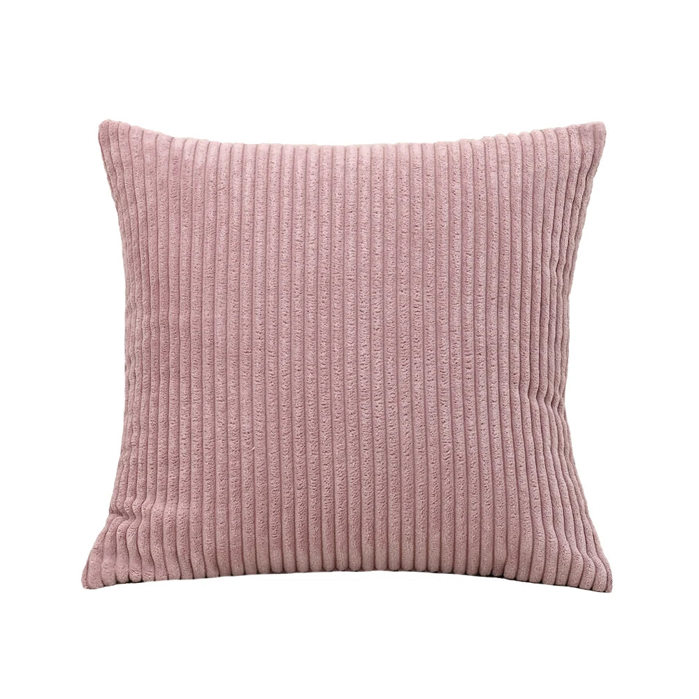 Pink Corduroy Pillow Cover – 20" Square Throw Pillow Case – Soft Textured Accent Cushion in Silk Pink, Bean Pink, Coral, or Classic Pink (Individual or Set of 4, Covers Only)