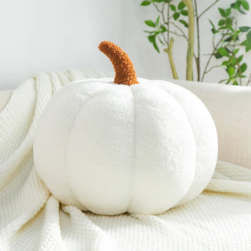 Plush Pumpkin Pillow – Nordic-Style Decorative Cushion for Sofa & Living Room – Cute Orange Backrest Throw Pillow for Home Decor
