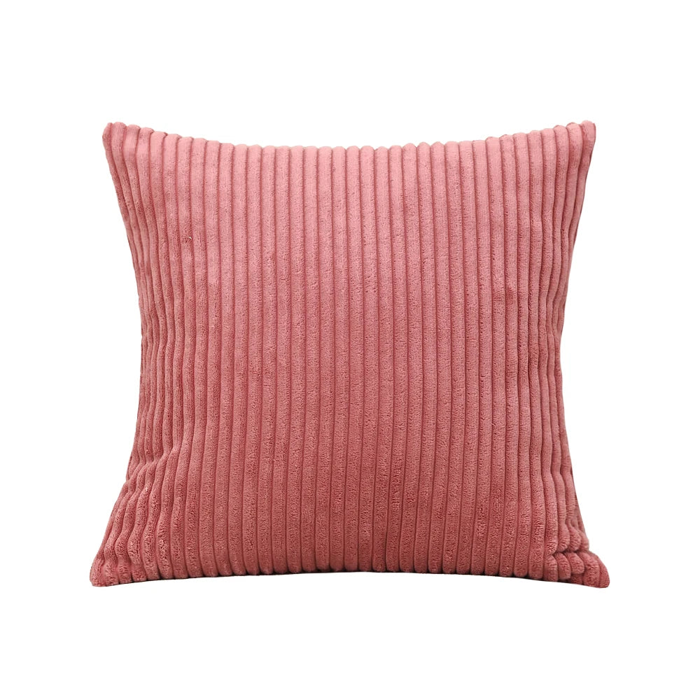 Pink Corduroy Pillow Cover – 20" Square Throw Pillow Case – Soft Textured Accent Cushion in Silk Pink, Bean Pink, Coral, or Classic Pink (Individual or Set of 4, Covers Only)